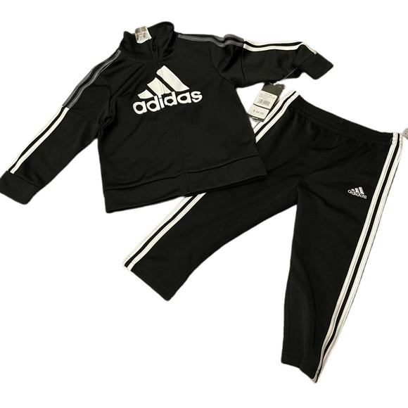 adidas Matching Sets Adidas 2 Piece Jog Suit Black White Poshmark